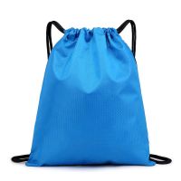 logo束口袋抽绳双肩背包男女防水轻便折叠户外旅行简易运动包|色大号