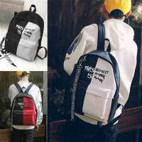 书包男学生韩版潮男生初中生双肩包男孩中学帆布包女个性背包男