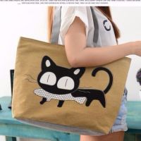 带拉链大帆布包日韩版女单肩包妈咪购物袋环保手提袋学生书包