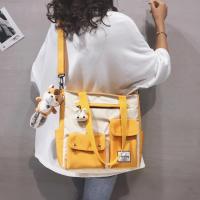 大容量帆布包包女2020新款日系原宿手提大包校园学生单肩斜挎书包