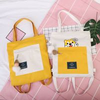 多用帆布包女学生韩版书包双肩包百搭斜挎包文艺单肩手提布袋