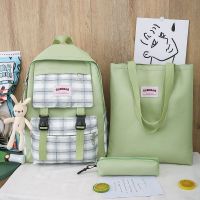 四件套书包女学生韩版初高中原宿小学生森系少女双肩背包