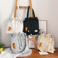 帆布包女学生日韩文艺ins古着感斜挎单肩包百搭大容量手提包书包