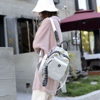 爆裂纹双肩包女2020新款亮片潮上新百搭时尚小书包单肩两用背包