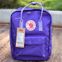 小狐狸双肩包高中初中男女学生书包诺一同款户外大容量帆布背包潮|紫色紫罗兰带 中号16L可放置14寸平板电脑
