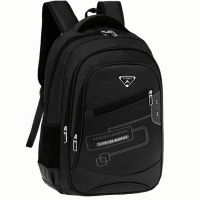 双肩背包男士大容量休闲旅行初高中学生书包大学生电脑商务时尚包|412黑色 送(密码锁+指甲套装)