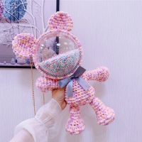 米奇手缝自制手工编织包包diy材料包亚克力透明单双肩斜挎包