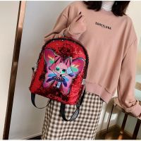 亮片双肩包女生包蝴蝶小马2020年新款可爱时尚背包旅游样书包