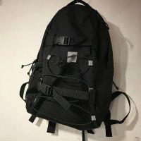 古着感少女书包女韩版原宿 高中学生大容量工装双肩包背包