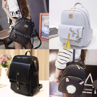 双肩包女韩版个性小背包2018新款潮时尚百搭软皮妈咪旅行书包