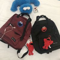 芝麻街双肩包女学生ins小型防水古着书包女大学生韩版校园潮