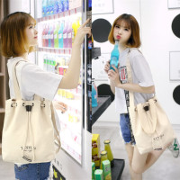 韩版新款大容量单肩帆布包手提女包托特斜挎包帆布袋学生书包