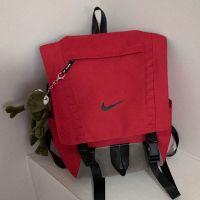 飞人韩版帆布书包男女初中学生休闲运动双肩包潮骑行电脑背包|NK红色送挂饰