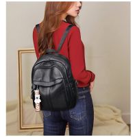 软皮质感双肩包女韩版2020新款ins小背包学生小号书包时尚妈咪包