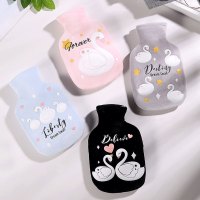 新款布套热水袋卡通动物充水毛绒情侣秋冬绒布硅胶保暖暖手袋