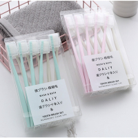 日式马卡龙牙刷 软细毛牙刷 10支简约家庭带盒装