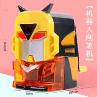 儿童削笔器剥旋钻修搅铅笔神器刨笔机转幼儿园用小型便携式小学生全自动手摇|[常规进铅●机甲勇士款●黑黄]/送10支HB铅笔