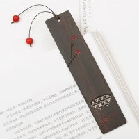 博物院黑檀木质镂空新年小礼品礼物学生用创意刻字相思豆/红豆套装古风红木制纪念品古典中|[窗影]一枚