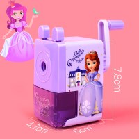 转笔器铅笔卷笔刀笔钻笔刀女孩男孩削笔机幼儿园手动刨笔削笔器小学生用手摇儿童可爱机旋笔绞|小公主苏菲亚/拉伸进铅/无赠品