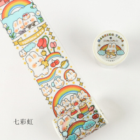 装饰贴纸食加油站手帐美食可爱人物整卷和纸胶带少女手账|虹60mm*5m