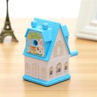 小学生手摇卷笔刀刨刀削笔器笔刀文具转笔刀可爱铅笔|新款房子转笔刀蓝色 单独削笔器一个