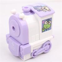 小学生手摇卷笔刀刨刀削笔器笔刀文具转笔刀可爱铅笔|火车紫色 送十支铅笔