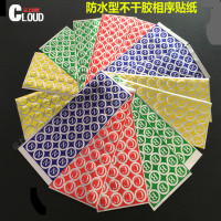 接地pe贴纸三相电流纸相序标示n线标识贴纸圆形不干胶|西瓜红200张防水20m接地