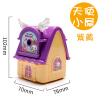 铅笔刀笔机刨笔器钻笔刀笔刨笔机削手摇手动卷笔刀办公文具转笔刀削笔器多功能男女用小学生用刨削铅笔器|天使小屋(紫黄)