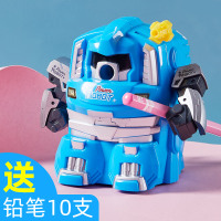 小学生学习用品刀削笔器削铅笔器手动男孩削笔机儿童手摇铅笔转笔刀文具用品卷笔刀机器人削笔|蓝色/擎天柱[送10支原木铅笔]