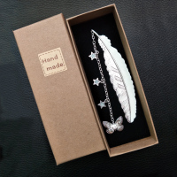 中夜光羽毛学生馈赠创意节庆礼物精美礼盒发古风|银羽+3星+夜光蝴蝶