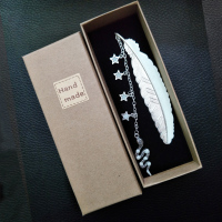 中夜光羽毛学生馈赠创意节庆礼物精美礼盒发古风|银羽+4星+七星蛇