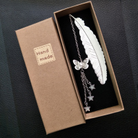 中夜光羽毛学生馈赠创意节庆礼物精美礼盒发古风|银羽+夜光蝴蝶+流星雨