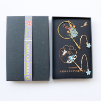 免费刻字清新学生中扇子套装精美古典中小礼盒文创|孔雀+瑞鹤(套盒)