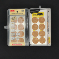 水杯防水手写创意分类标记不干胶记号软木贴纸精油文件贴|TY024/8x3/正圆形/24贴/直径3cm配收纳盒+笔