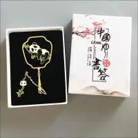 文创店文创礼品送友人老外金属流苏镂空中成都|浅墨绿色吊坠悠哉熊+礼盒