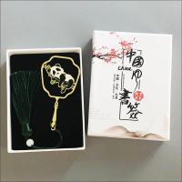 文创店文创礼品送友人老外金属流苏镂空中成都|流苏悠哉熊+礼盒流苏颜色随机