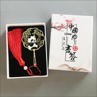 文创店文创礼品送友人老外金属流苏镂空中成都|流苏啃竹熊+礼盒流苏颜色随机