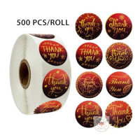 礼品贴纸500/卷花卉装饰封口贴婚礼感谢外卖烘焙不干胶|米白色