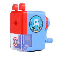 铅笔刨男孩冰雪公主转笔刀女孩小号儿童米奇便携可爱削笔器手摇迪斯尼萌削笔器铅笔刀学习|自动款手摇卷笔器-漫威队长A1