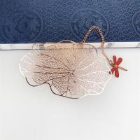 镂空文艺礼物复古典中国古风博物院纪念品金属荷花叶精致|卡纸装[玫瑰金荷叶]适合自用