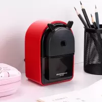 卷笔刀手摇削笔器机小学生用日本削笔刀削端大容量转笔刀儿童铅笔刀旋车绞笔刀手动彩铅多功能笔机钻刨|端大容量削笔机(红色)