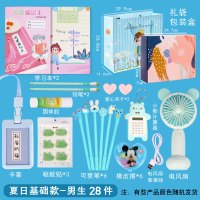 同款少女心可爱手账本套装六一生日礼物文具礼盒儿童节小学生网红奖品开学大礼包学习用品独角兽福|夏日基础款(男生版)