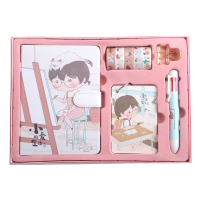 手帐礼盒加厚随身记事本网红便携活页小爱系列日记本子文具ins少女心清新手帐笔记本套装可爱小大学生用|小爱学画画