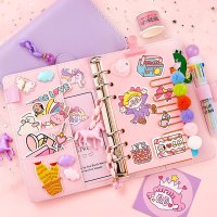 少女心手账本手帐本方格活页ins风可爱笔记本子文艺精致创意网红套装手杖本工具材料全套日系日记本礼物
