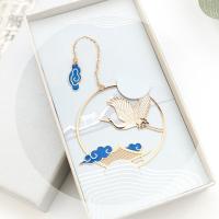 创意文艺古风西安旅鹤舞长安金属古典中流苏礼品团扇|鹤舞长安,圆形