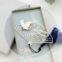 创意文艺古风西安旅鹤舞长安金属古典中流苏礼品团扇|鹤舞长安,折扇+流苏