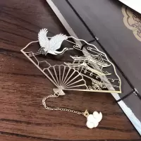 创意文艺古风西安旅鹤舞长安金属古典中流苏礼品团扇|鹤舞长安,折扇+坠子