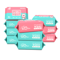 纸手口屁婴儿湿巾特价家用抽7包成新生儿宝宝湿巾人大包装专用80