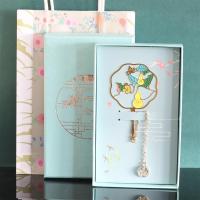 金属免费文创创意小清新学生用古典礼品刻字团扇中|如意葫芦+吊坠(套盒)