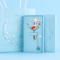 礼品中礼物流苏创意小锦鲤金属黄铜团扇文艺精美|锦鲤丨礼盒+礼袋